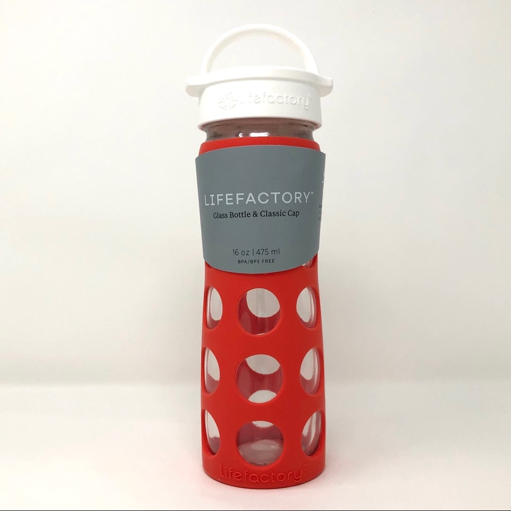 Lifefactory Glass Water Bottle with Classic Cap
